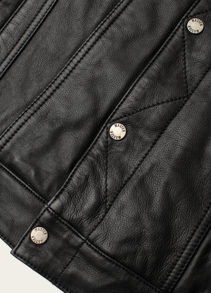 Men’s Black Full Grain Cowhide Leather Vest