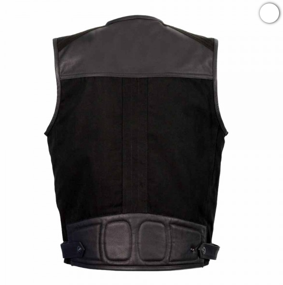 Men’s Black Multi-Pocket Leather Vest