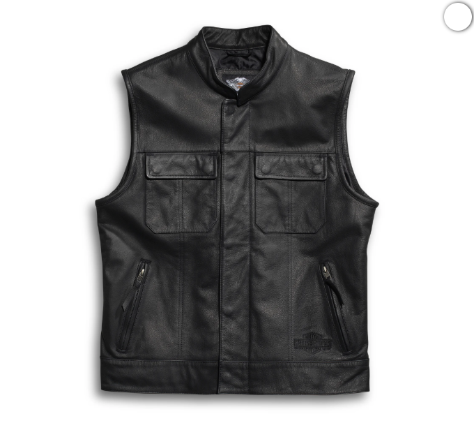 Men’s Foster Black Leather Vest