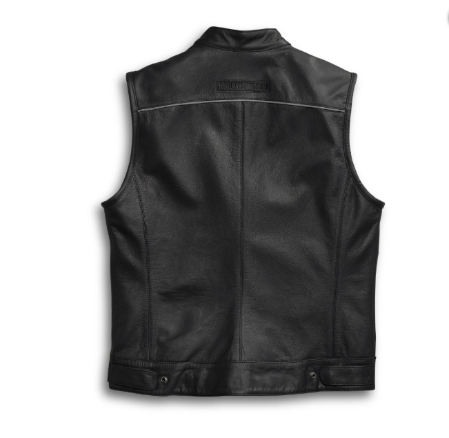 Men’s Foster Black Leather Vest