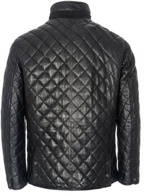 Men’s Quilted Black Cafe Racer Jacket