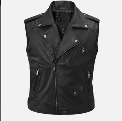 Men’s Road Sovereign Black Leather Vest