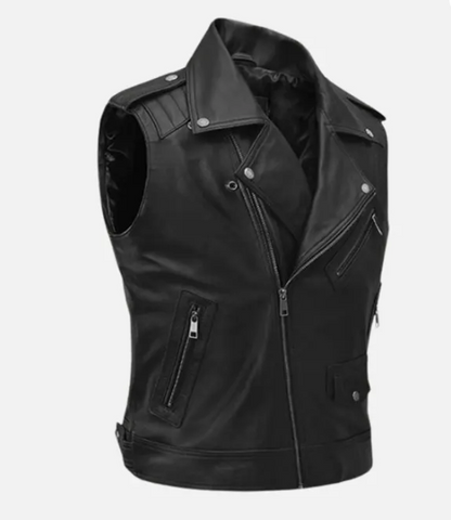 Men’s Road Sovereign Black Leather Vest