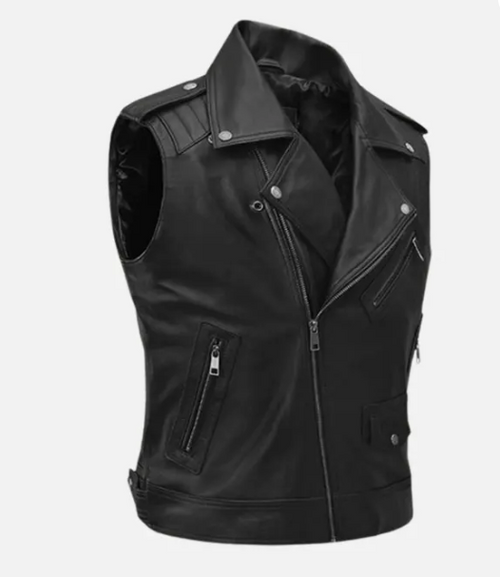 Men’s Road Sovereign Black Leather Vest