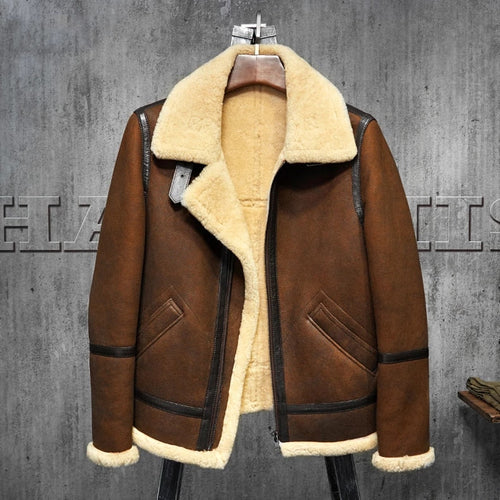 Men’s B3 Shearling Dark Brown Leather Jacket