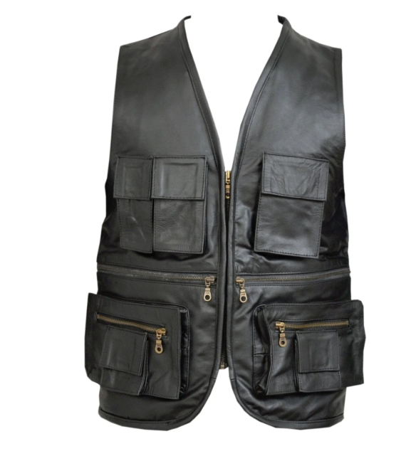Men’s Vintage Brown Biker Leather Vest