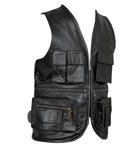 Men’s Vintage Brown Biker Leather Vest