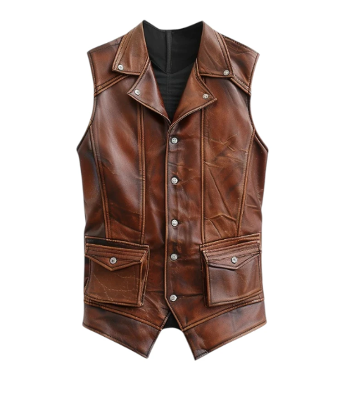 Men’s Vintage Brown Leather Vest