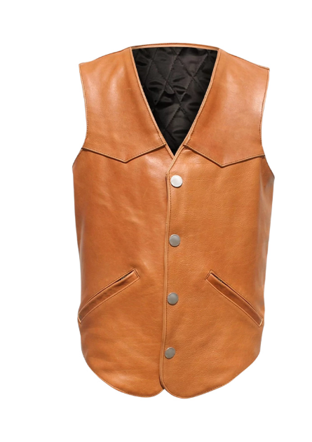 Men’s Western Brown Leather Vest