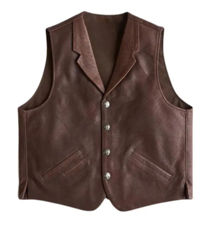 Men’s Western Style Brown Leather Vest