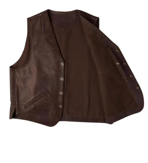 Men’s Western Style Brown Leather Vest