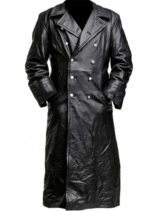 Men leather coat trench