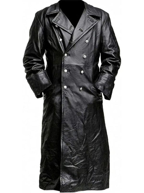 Men leather coat trench