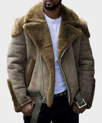 Men’s Casual Sheepskin Shearling Jacket