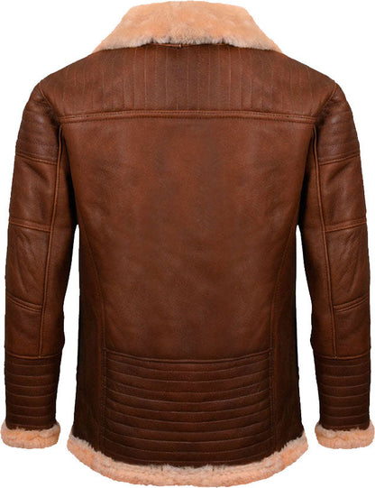 Men’s Brown Nappa Leather Jacket With Fur