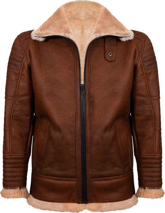 Men’s Brown Nappa Leather Jacket With Fur