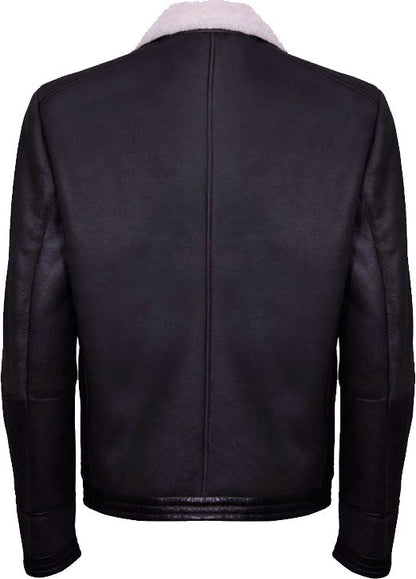 Men’s Brown Soft Aviator Leather Jacket With Fur
