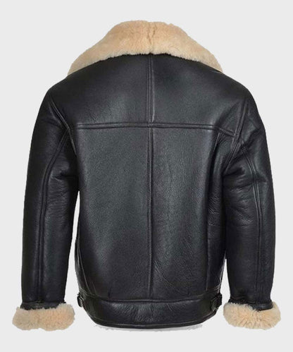 Men’s B3 Black Shearling Leather Jacket