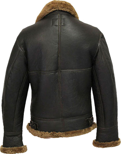 Men’s Winter Aviator B3 Leather Jacket with Fur