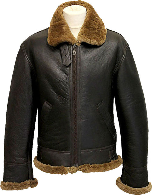Men’s Winter Aviator B3 Leather Jacket with Fur