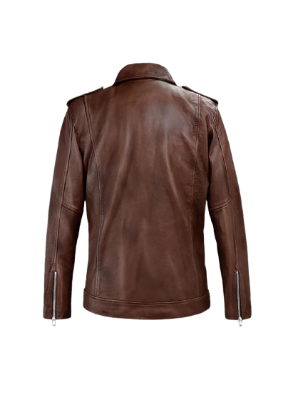 Mens Beast Spanish Brown Biker Leather Jacket