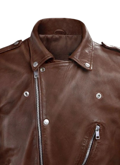 Mens Beast Spanish Brown Biker Leather Jacket
