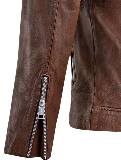 Mens Beast Spanish Brown Biker Leather Jacket