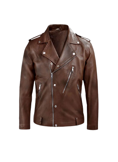 Mens Beast Spanish Brown Biker Leather Jacket