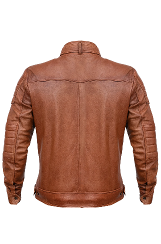 Mens Biker Brown Leather Jacket