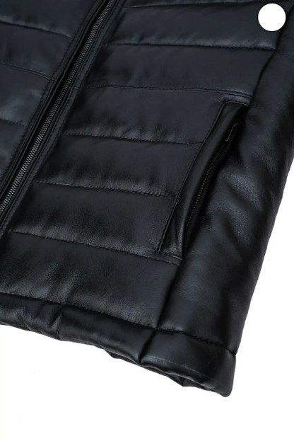 Mens Black Bridger Leather Down Vest