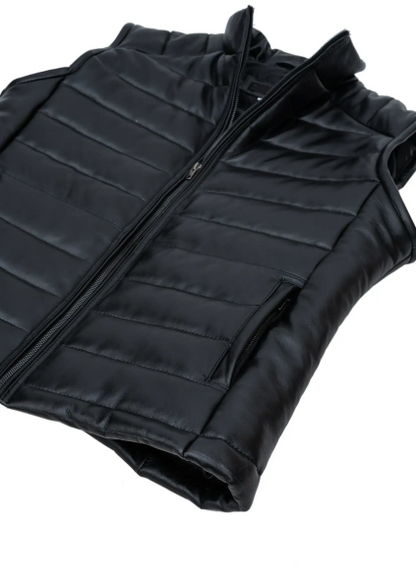 Mens Black Bridger Leather Down Vest