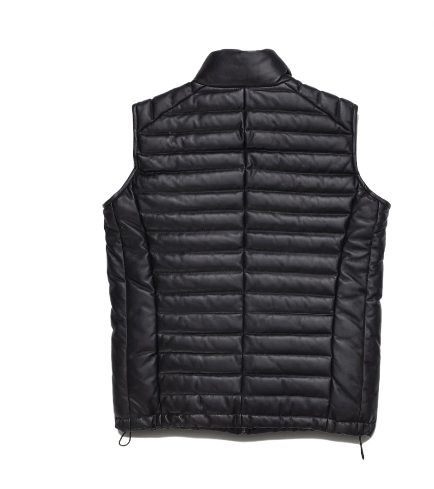 Mens Black Quilted Leather Vest