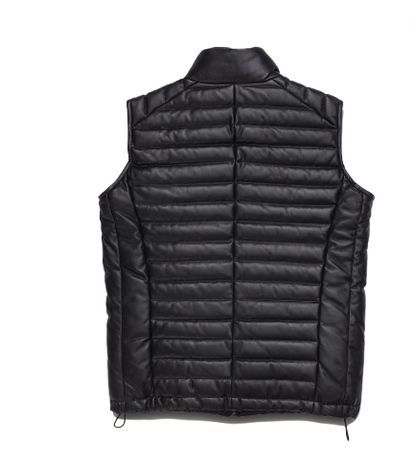 Mens Black Quilted Leather Vest