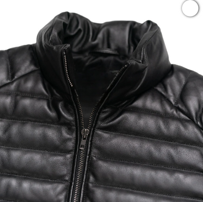 Mens Black Quilted Leather Vest