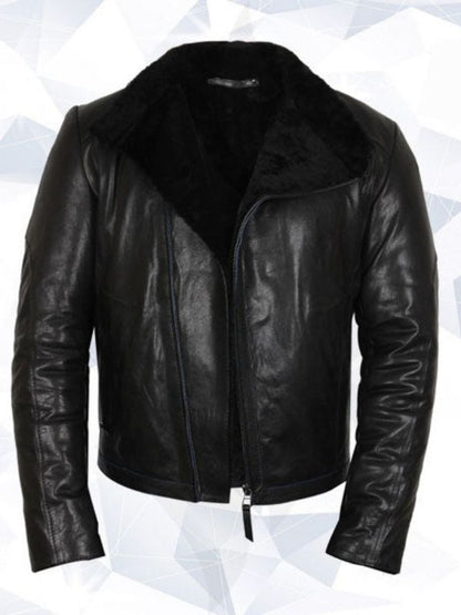 Mens Black Shearling Sheepskin JacketMen’s Black Shearling Sheepskin Jacket