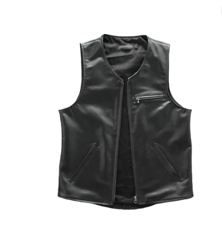 Mens Black Sheepskin Genuine Leather Vest