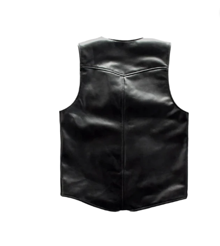 Mens Black Sheepskin Genuine Leather Vest