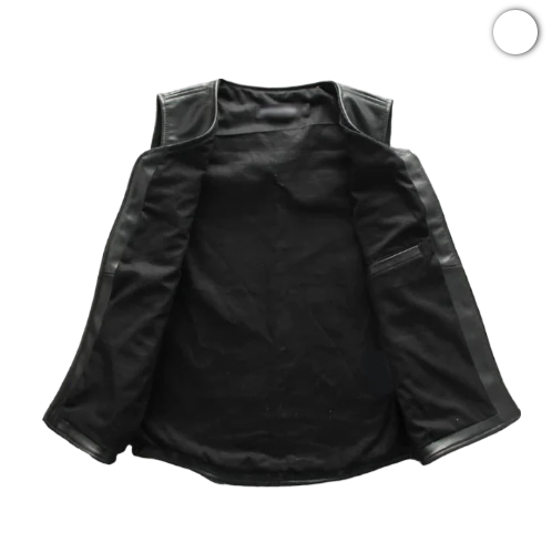 Mens Black Sheepskin Genuine Leather Vest