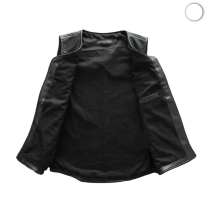 Mens Black Sheepskin Genuine Leather Vest