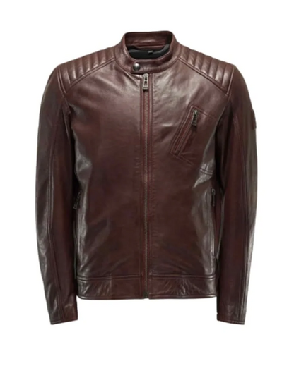 Mens Brown Cafe Racer Jacket