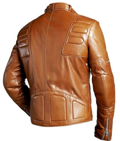 Mens Brown Padded Motorcycle Jacket