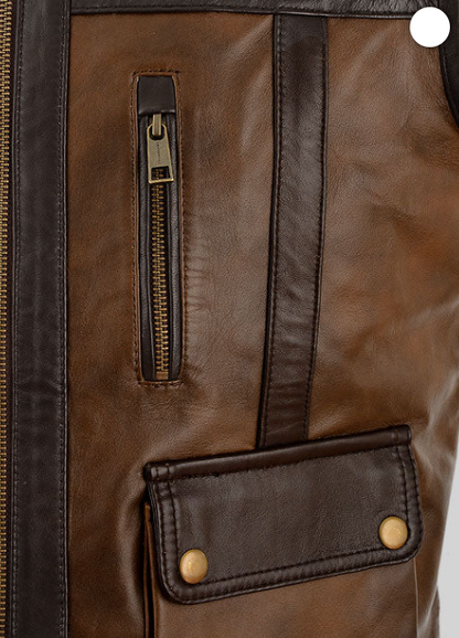 Mens Chocolate Brown Motorcycle Leather Vest