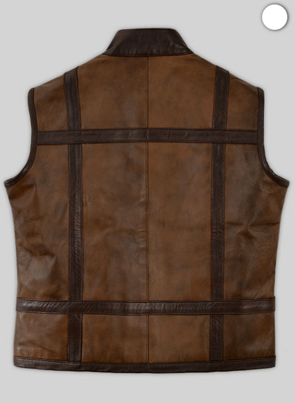 Mens Chocolate Brown Motorcycle Leather Vest