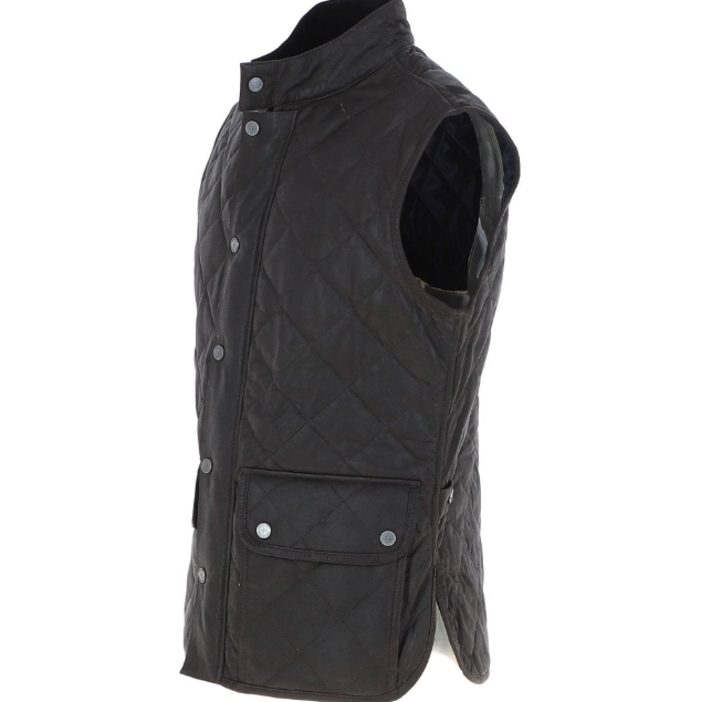 Mens Diamond Quilted Black Leather Vest