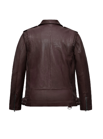 Mens Falcon Burgundy Rider Leather Jacket