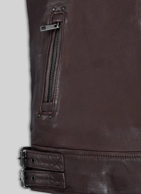 Mens Falcon Burgundy Rider Leather Jacket
