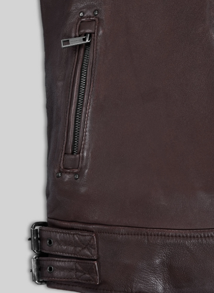 Mens Falcon Burgundy Rider Leather Jacket