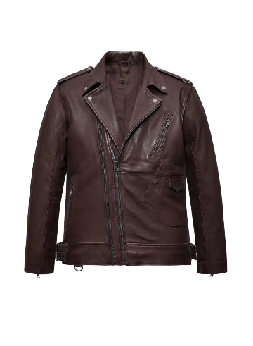 Mens Falcon Burgundy Rider Leather Jacket