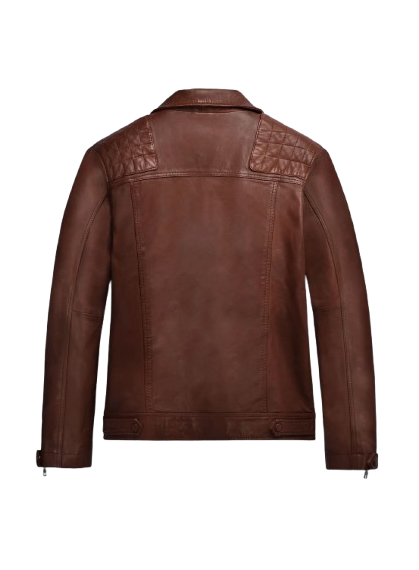 Mens Ironwood Tan Biker Leather Jacket