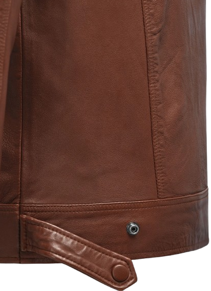 Mens Ironwood Tan Biker Leather Jacket